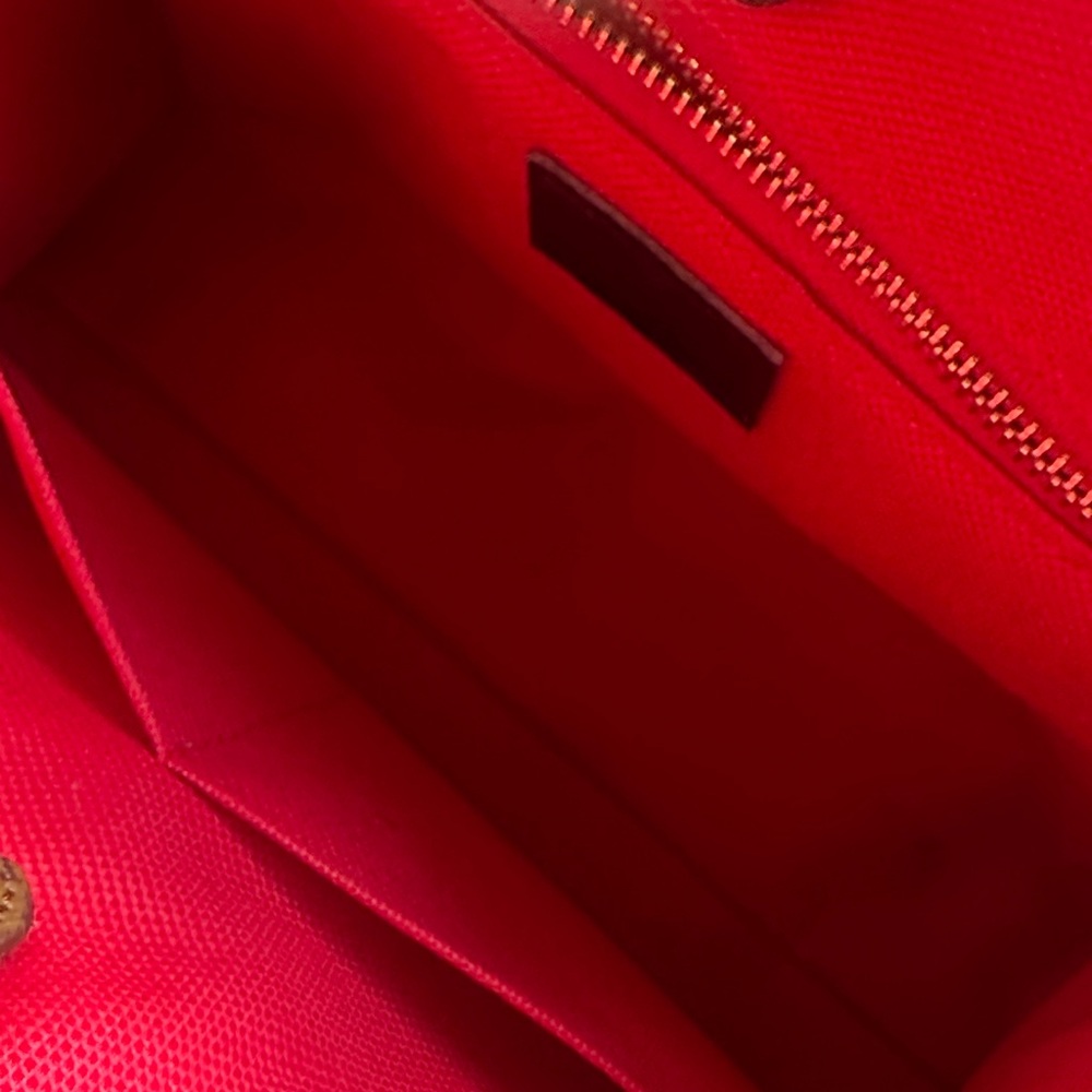 Louis Vuitton Brown and Red Monogram Tote - Picture 3 of 5